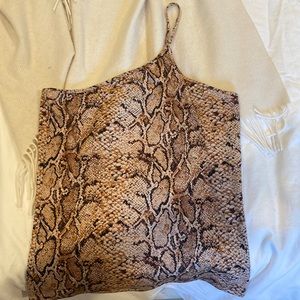 Reformation one shoulder snakeskin top size large